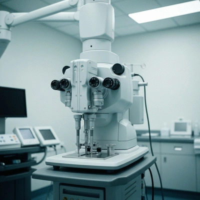 Advanced laser eye surgery equipment in a sterile operating room