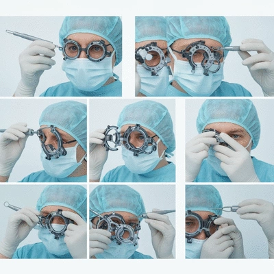 Detailed illustration of LASIK eye surgery steps