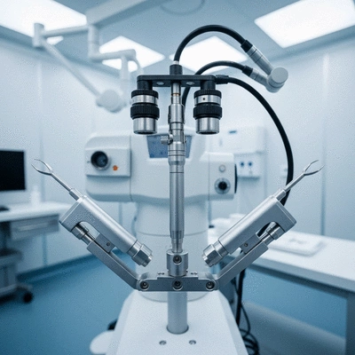 Advanced LASIK eye surgery equipment in a sterile operating room
