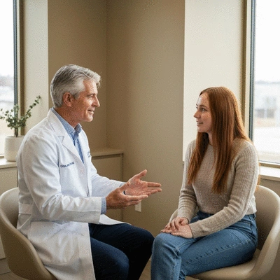 Doctor discussing LASIK risks with a patient